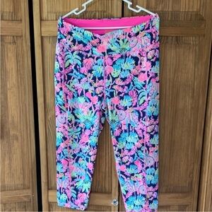 Lilly Pulitzer Vibrant Floral Leggings - Pink and Blue